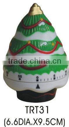 Christmas Tree shape plastic kitchen timer/Christmas timer gift