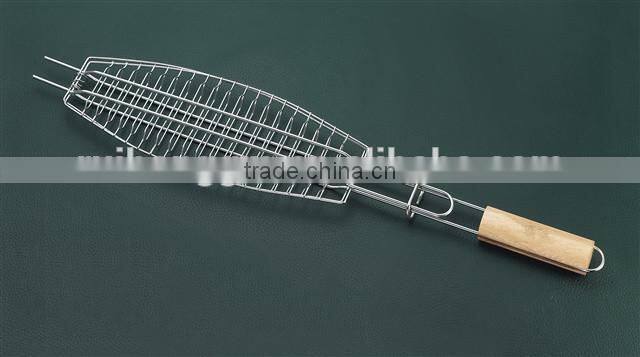 Hot selling Single chromeplated Fish grill wire mesh net bbq charcoal grill