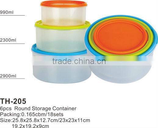 Round plastic food strorage lunch box and food container meal prep containers boite a vivres die Kasserolle