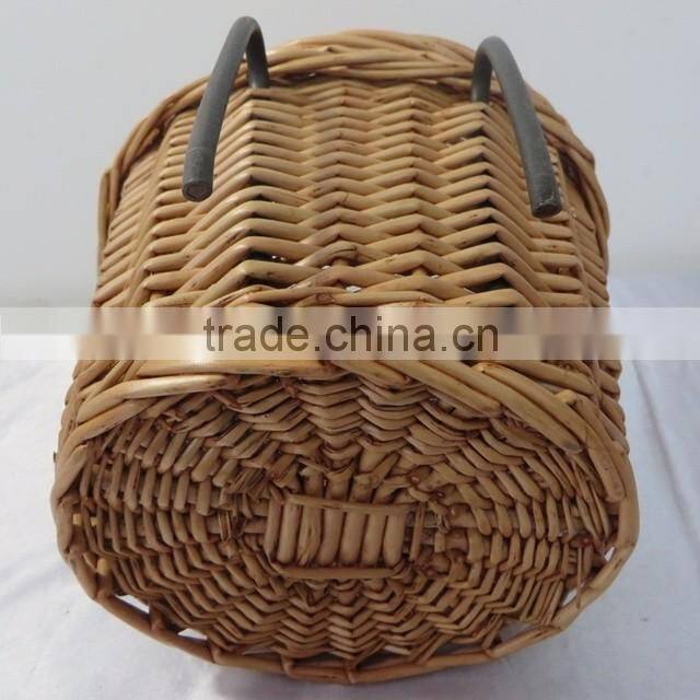hot sale easy carry removable handmade wicker bicycle baskets wholesale bike basket