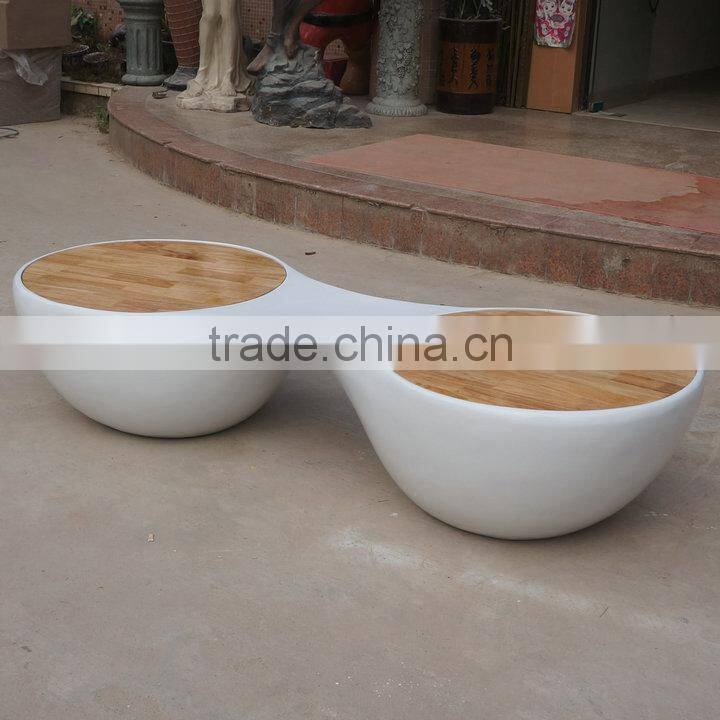 Large fiberglass round mall chair