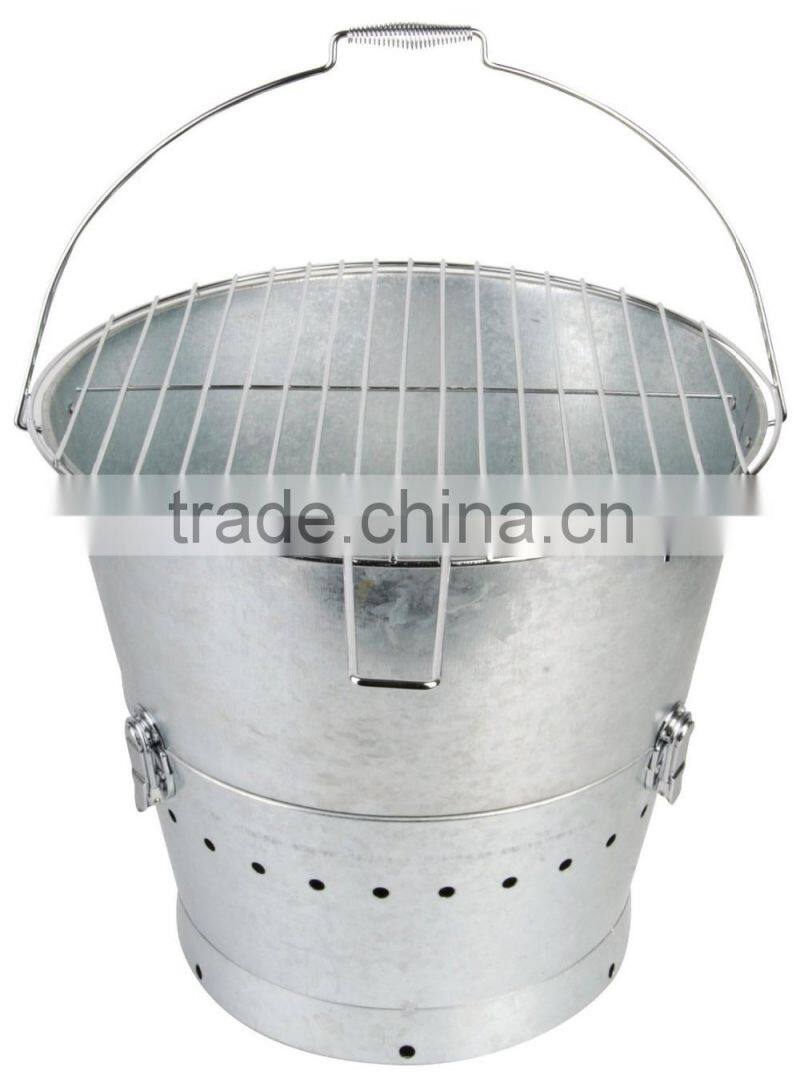 BBQ Outdoor Barbecue Bucket Portable Charcoal Camping Grill Festival Camp Fire