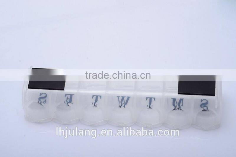 Wholesale 7day plastic pill box/plastic 7 days pill box