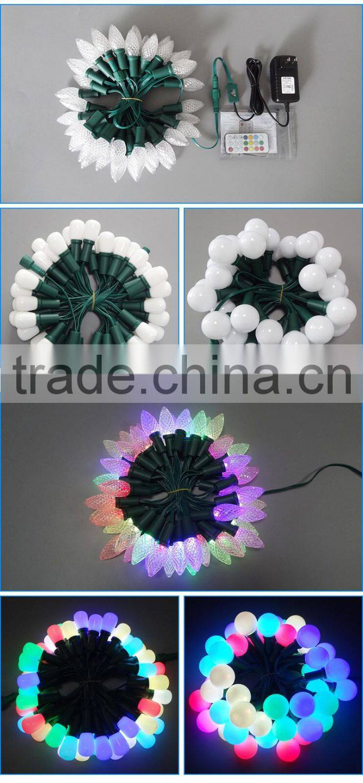 outdoor holiday lighting Christmas rgb color changing LED ball string light