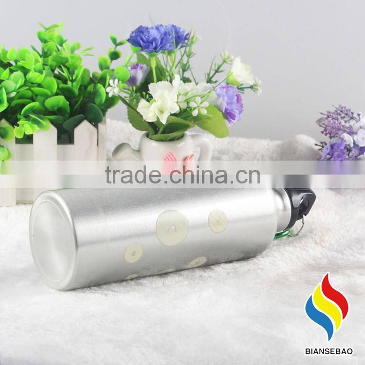 custom Printed 600ml Aluminum Sports Bottle With Hook