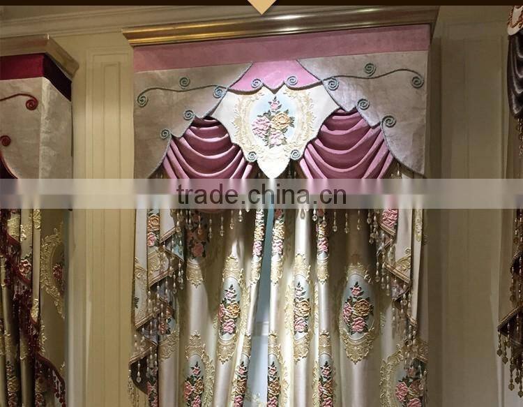 M896 momoda luxury home decorations french full set curtain with sheers and valance arab curtain