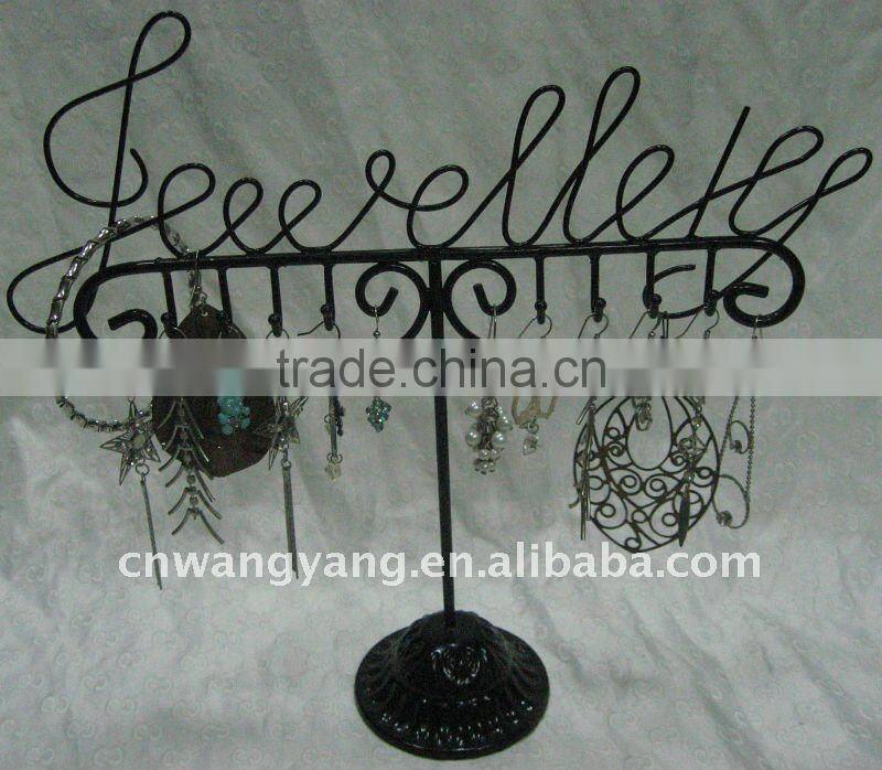 metal jewelry display,black,10hooks,