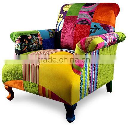 Classic Elegant Spanish Style Sharp Contrast Patchwork Three Sear Sofa BF11-0624a-02
