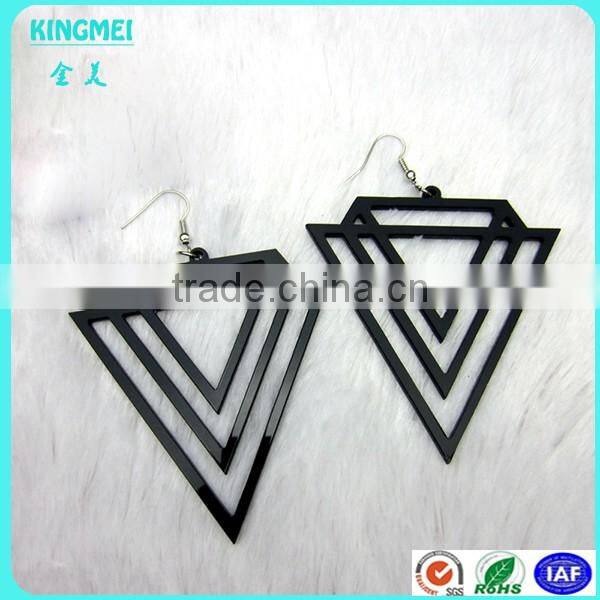 Modern fashion laser cutting mirror and shining acrylic earring for stage and party