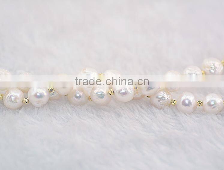 11-12mm white Eaison Pearl with 14K Gold clasp necklace