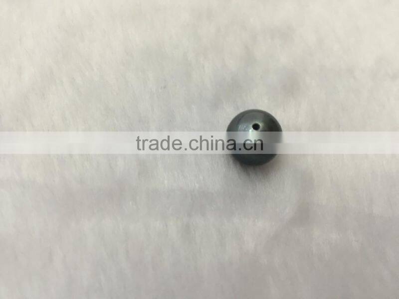 14-15mm Natural Black Half Drilled Tahitian Pearls