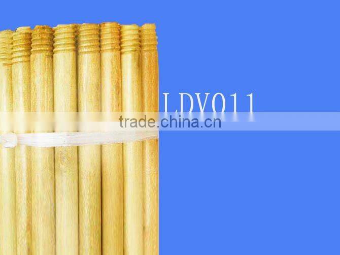 Varnished wooden broom handle