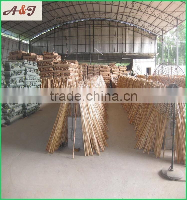 Two times Varnished eucalyptus wooden rake handle tapered end 150*2.5cm