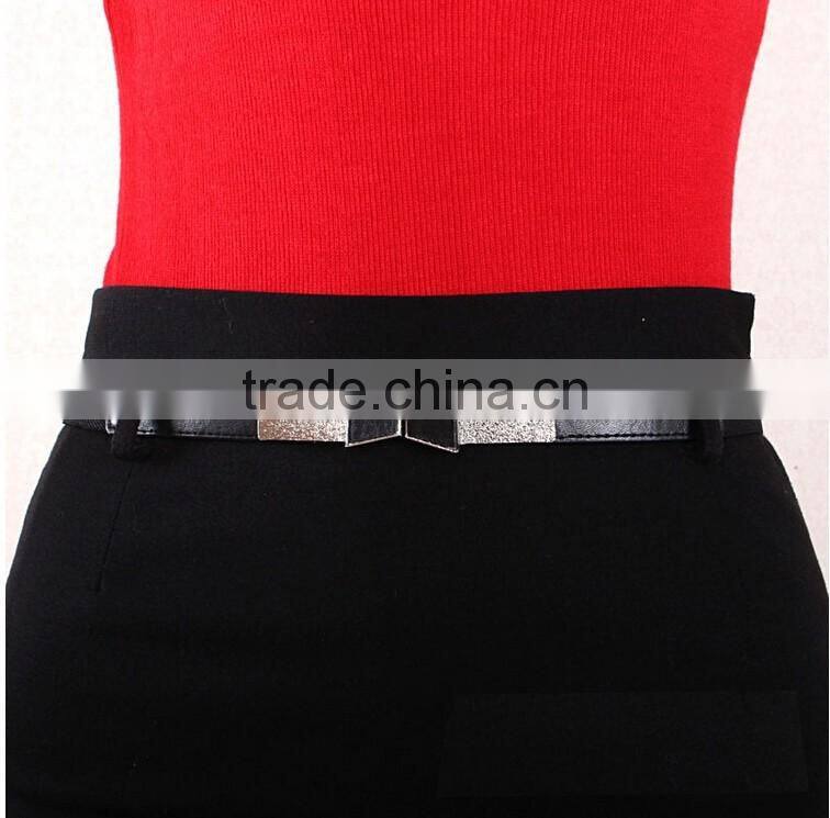 Wholesale bowknot buckle women lady PU waist belt