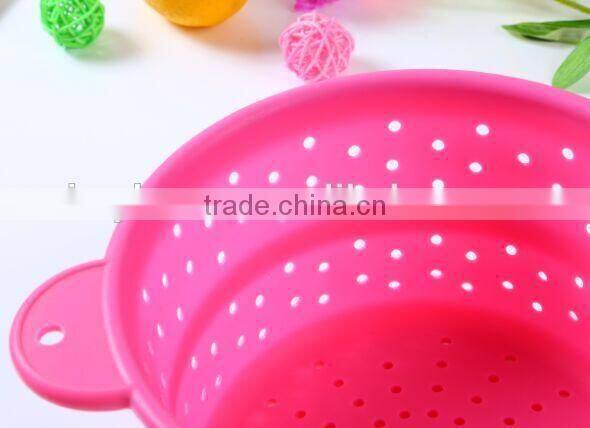 Foldable pasta basket,silicone rubber basket,silicone folding basket