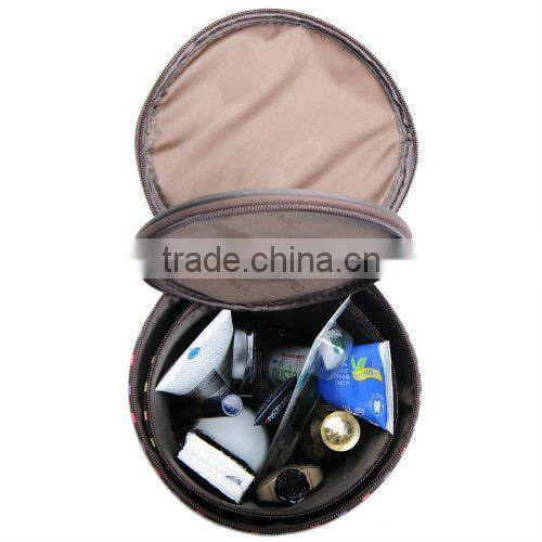 Portable Round Spots Cosmetic Bag
