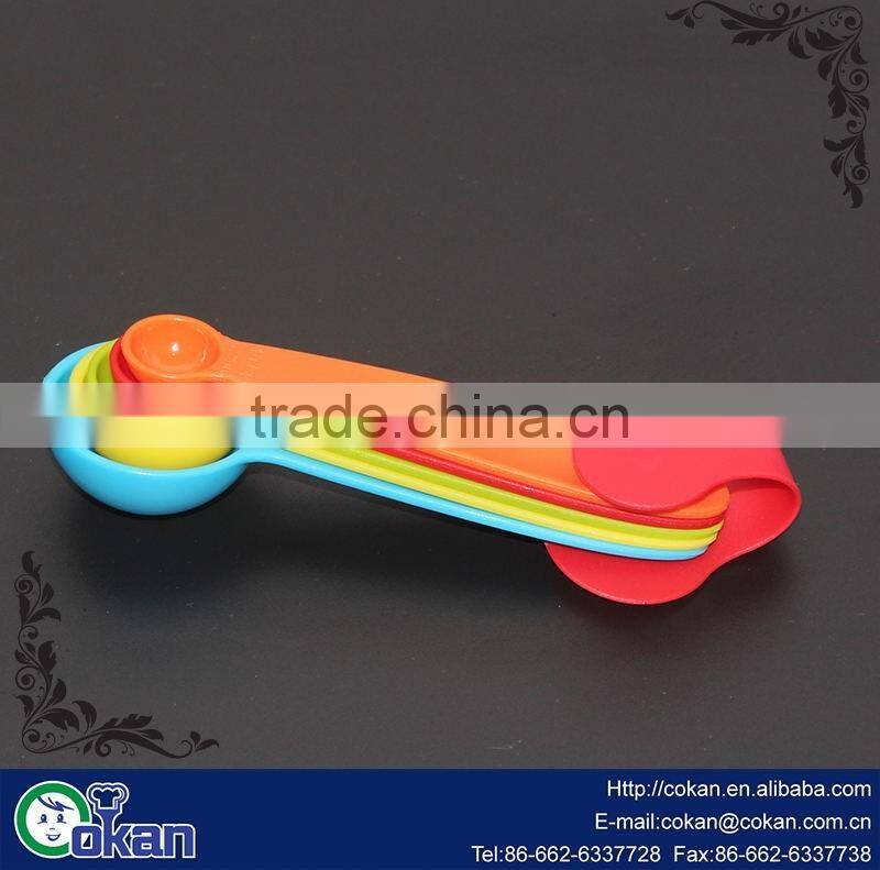 CK-S043 5Pcs Rainbow Plastic Measuring Spoons Cups Tools Set For Baking Cooking Plastic measuring spoon set / measuring cup