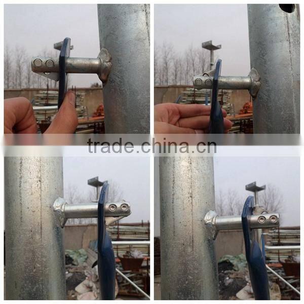 Steel tubular scaffolding walk-thru frames