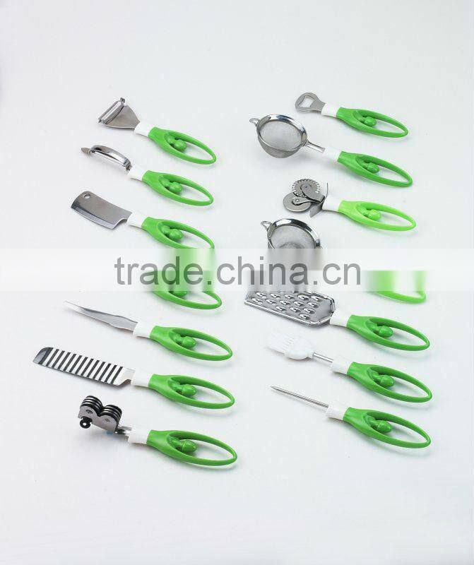 2012 new pp handle stainless steel kitchenware gadgets set