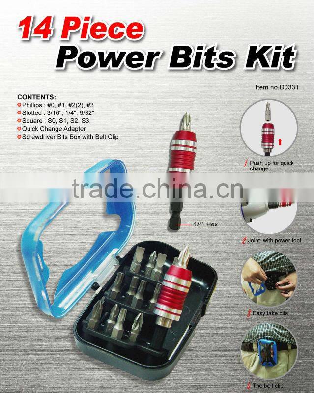 14 Piece Power Bits Kit for Power Tool