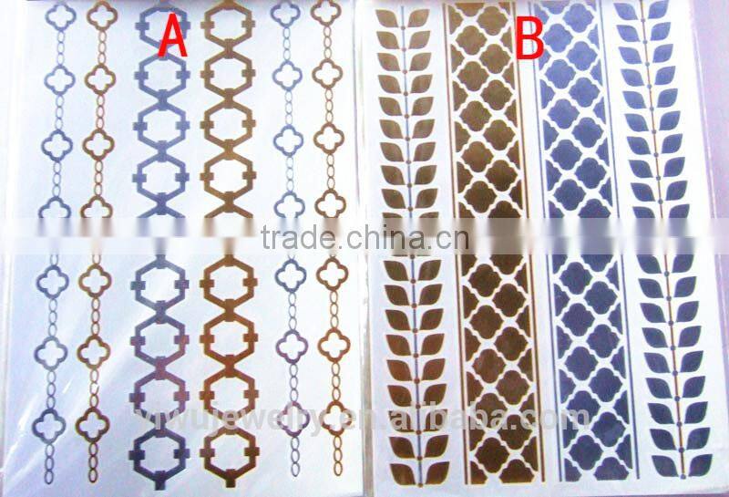 T002-007 Metallic Gold Removal Wholesaler Temporary Bracelet Men Tattoo Cream