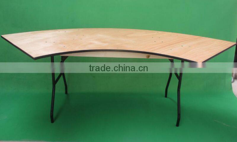 Used Plywood Banquet 6ft round Wooden Folding Tables Wholesale for Banquet party event