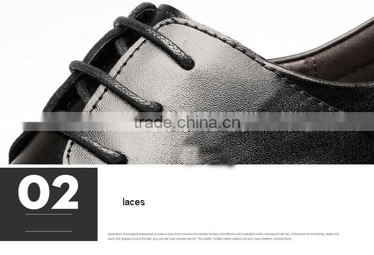 Black Cowhide Leather Officer Business Men Shoes