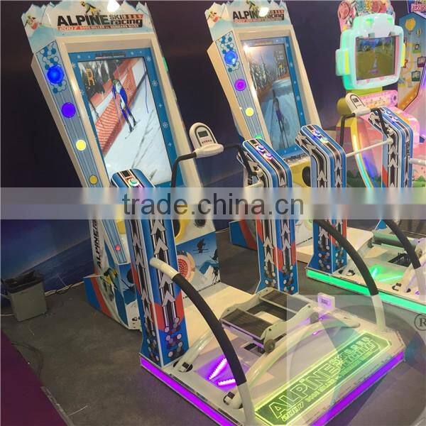 Coin operated Alpine skiing electronic simulator skating sport video game machine