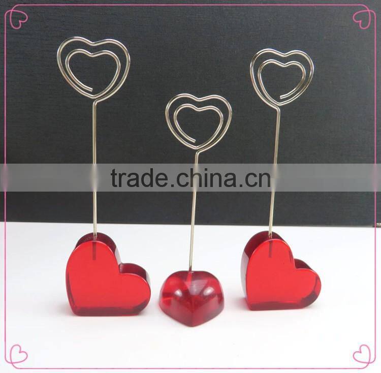 Personalized Various Shapes Round Wooden Base Memo Card Clips