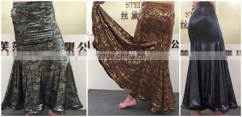 Stretchy metallic belly dance trumpet mermaid fusion skirt