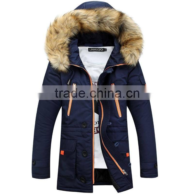 unisex Fur Collar coat women and men 2016 winter jacket