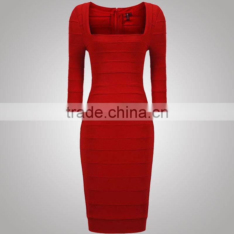 Traditional Style Brand Design New Products Rayon Bandage Dress Shenzhen Factory