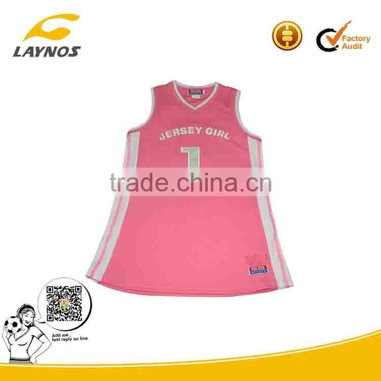 best quality dry fit pink camo basketball jersey