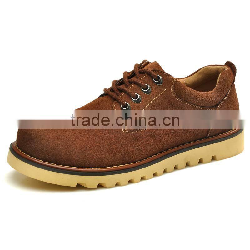 Black swede leather casual shoes fashion sample for men, adults work boots shoes with leather upper and rubber sole