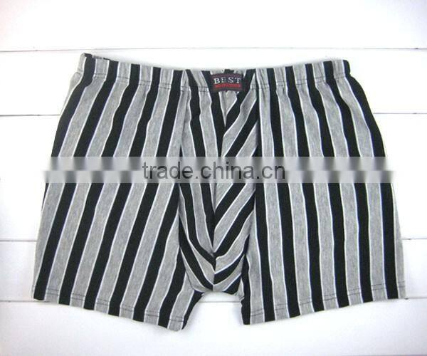 Fashion geometry stripe men underwear high quality bamboo fiber men boxer briefs