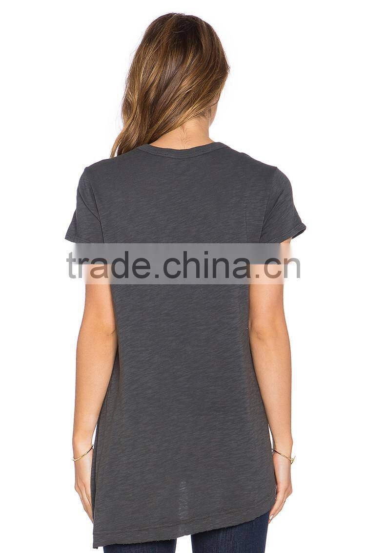 Quality round neck t shirt wholesale plain grey t shirt designing online