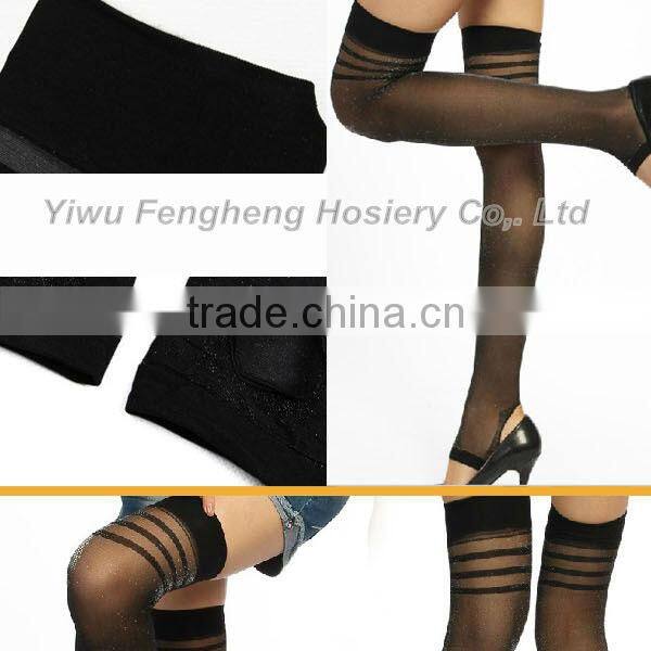 S0009 Yiwu Fenghui hot sale ladies sexy lace Dazzle bright silver hot fishnet stockings