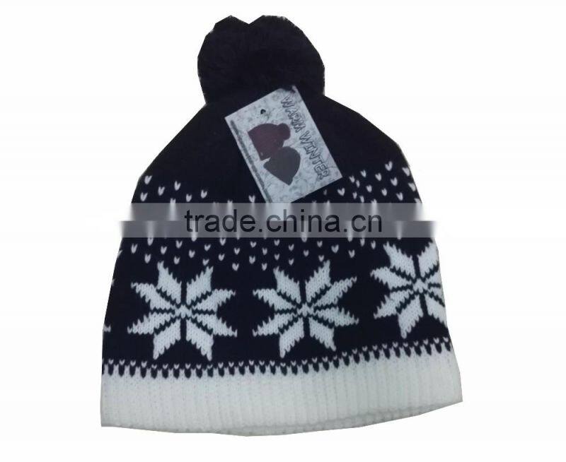 custom knitted pom beanie hat winter beanie hat
