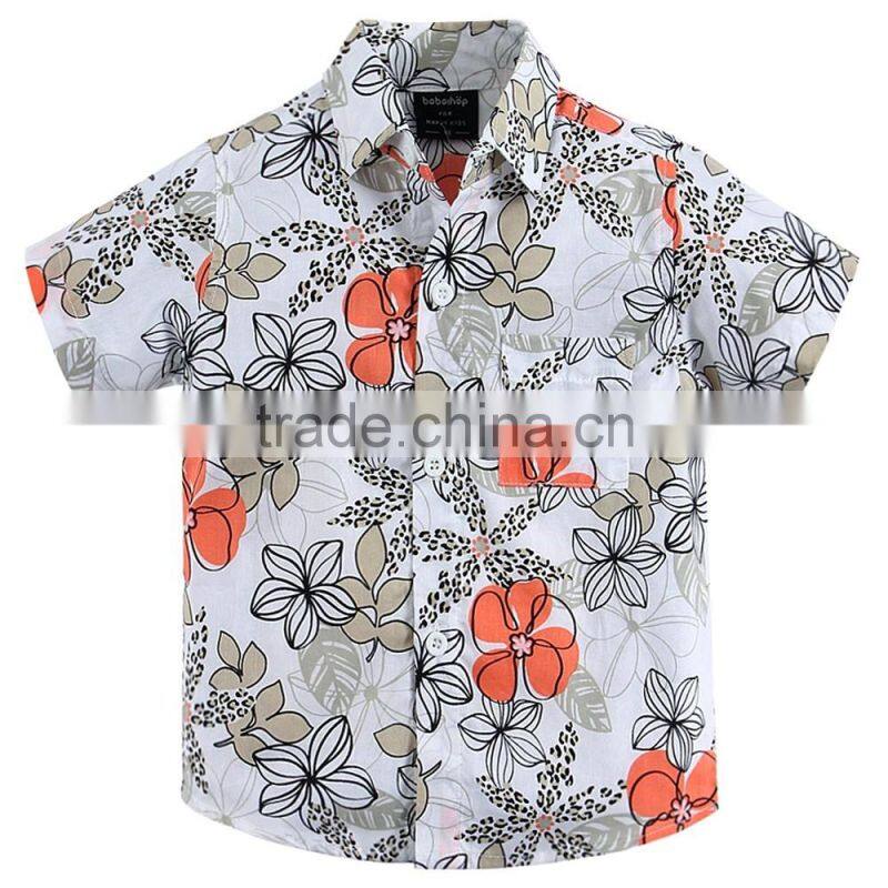2017 Boys Summer Clothes new arrival fashion aloha shirt Hawaiian shirt floral shirt for boy