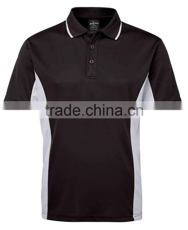 China supplier 100%polyester contrast colors sports gym wear athletic dry fit quick-dring mens running polo shirts