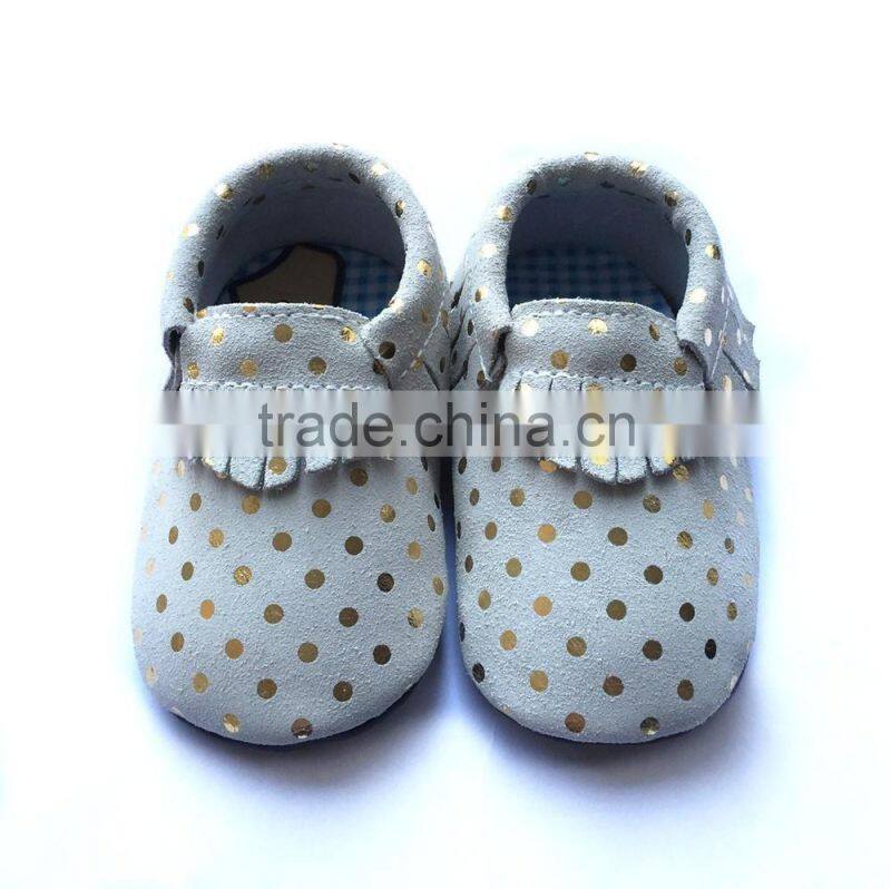 gold dot moccasin shoes rubber sole shoes 2016 new style shoes