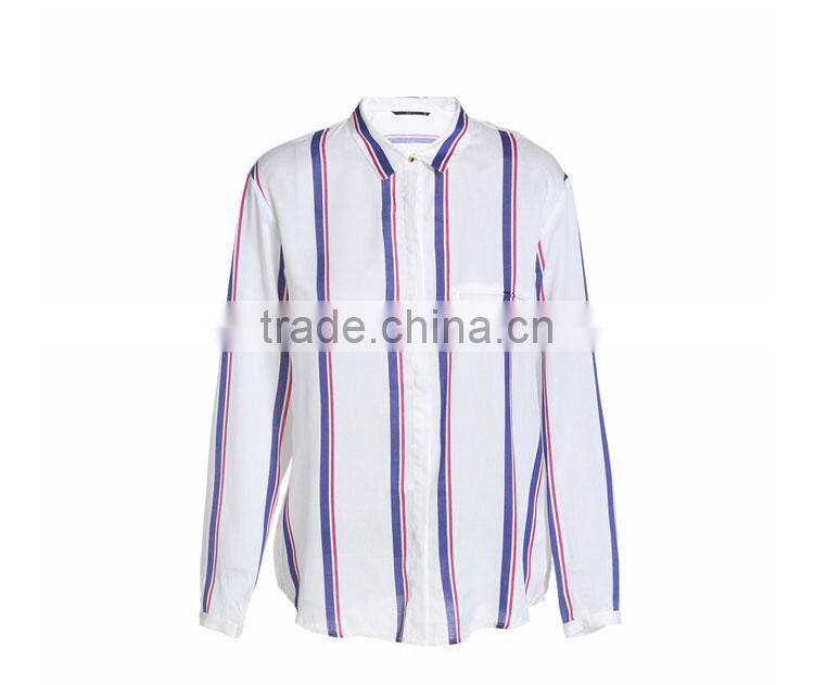 Fashionable Ladies Strip Viscose Casual Formal Blouse And Pants