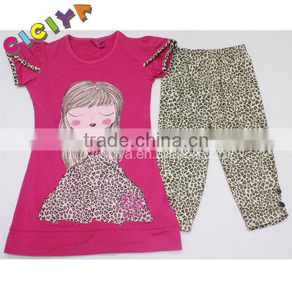 Custom wholesale summer pajamas for women cotton leopard printing pajama set