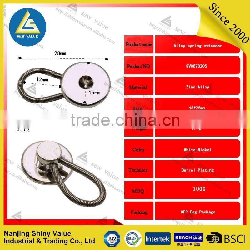 wholesale remove metal jeans/waistband / shirt button extender with elastic
