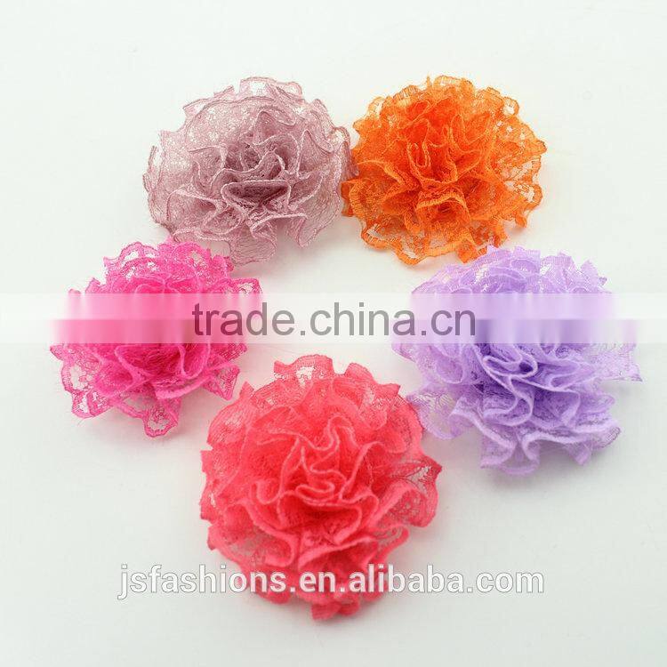 15 colors 6 cm diameter fabric floral chiffon flower accessories, hair clip, shoes and garments accessories, DIY crafts flowers