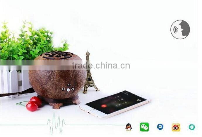2016 general use coconut shell bluetooth speaker for Desktop PC, Lonovo Yoga, Ipad Pro, Xiaomi note3, Huawei mate S, Htc A9