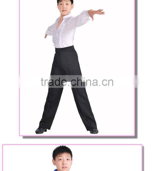 New Boys Latin Dance Black Pants Kids Ballroom Modern Latin Dance Pants