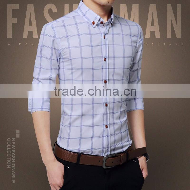 Men plaid long sleeve shirt