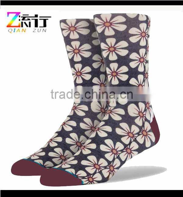 socks in china wholesale/printing custom socks/floral pattern socks