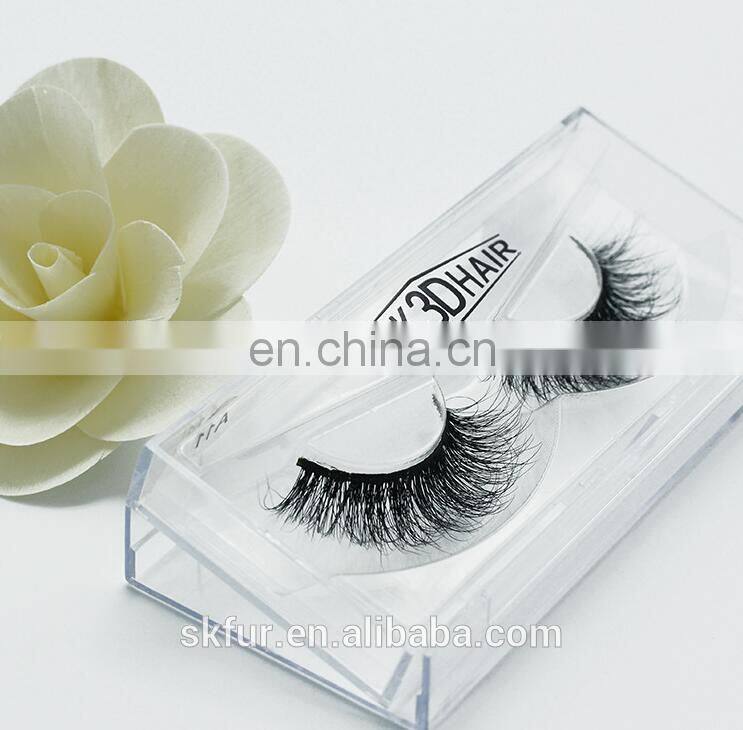 Factory wholesale private label invisible band individual 3d real mink strip eyelashes